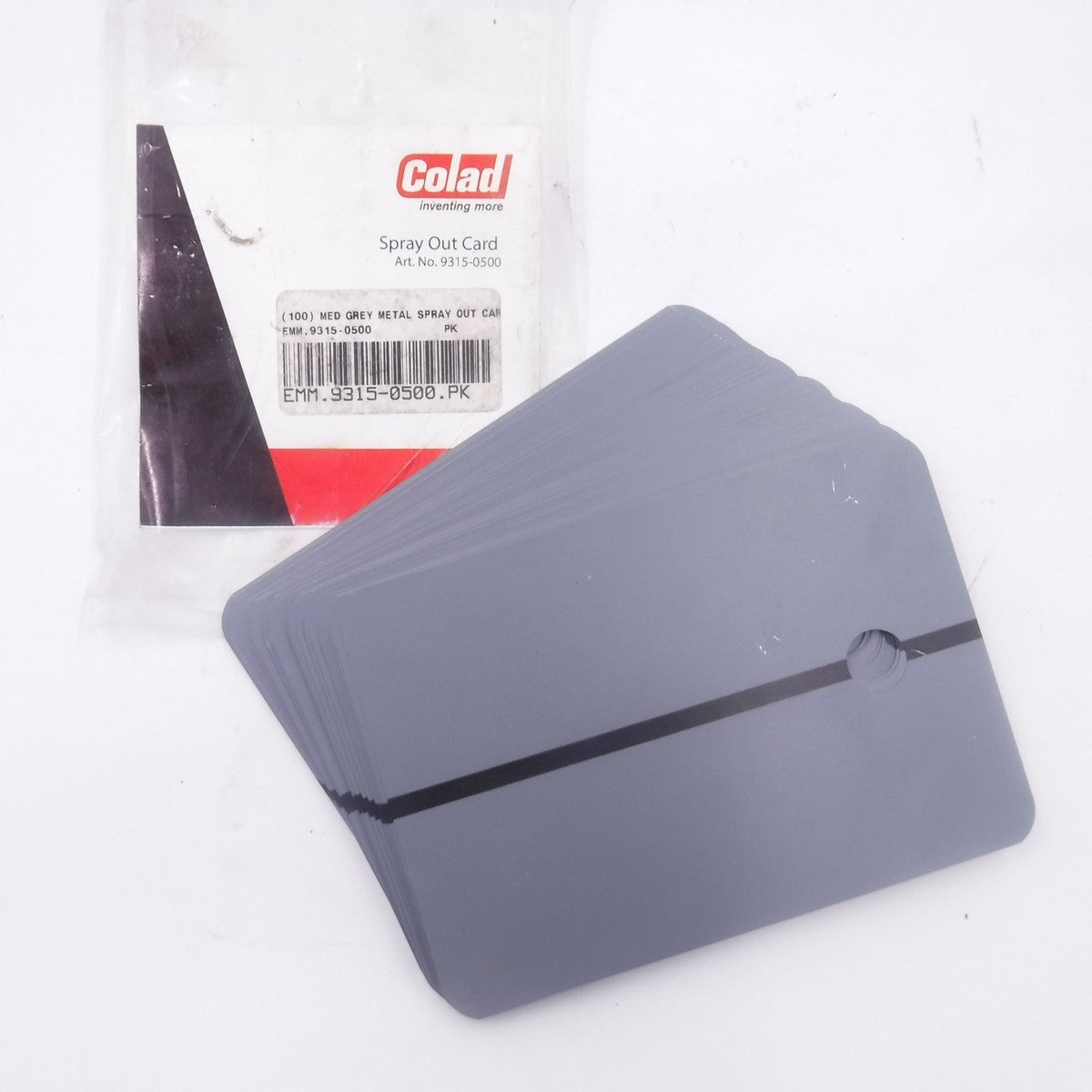 100 Pack EMM Colad 9315-0500 Medium Gray Metal Spray Out Cards
