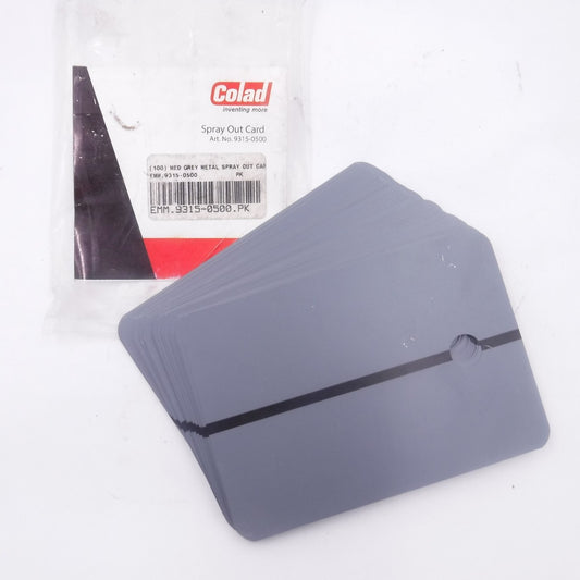 100 Pack EMM Colad 9315-0500 Medium Gray Metal Spray Out Cards