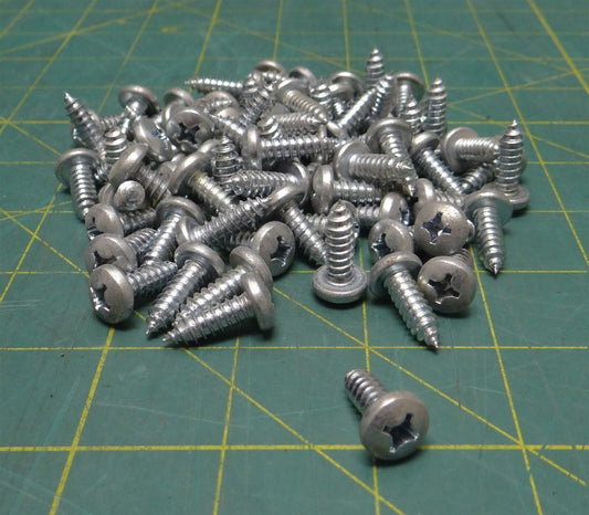 (Lot of 90) #12 x 3/4" Length Zinc-Plated Steel Phillips Rounded Head Screws
