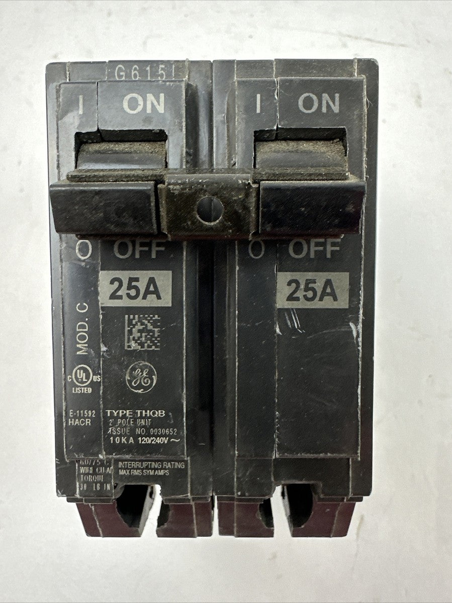 GE THQB2125 CIRCUIT BREAKER 25AMP 2POLE 120/240VAC