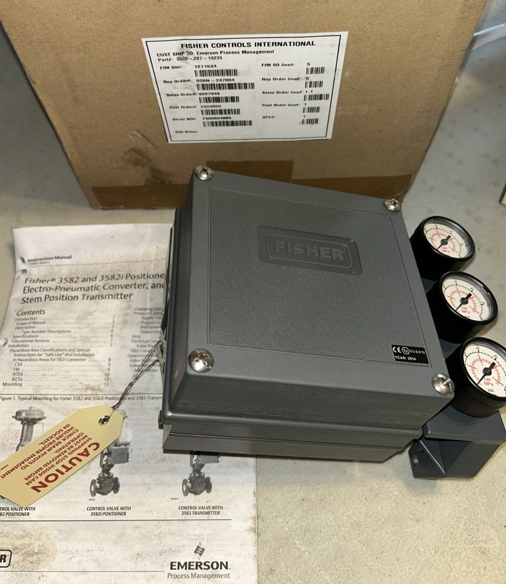 NEW! Fisher Pneumatic Valve Positioner 3582-287-19239. FREE SHIPPING!       EB