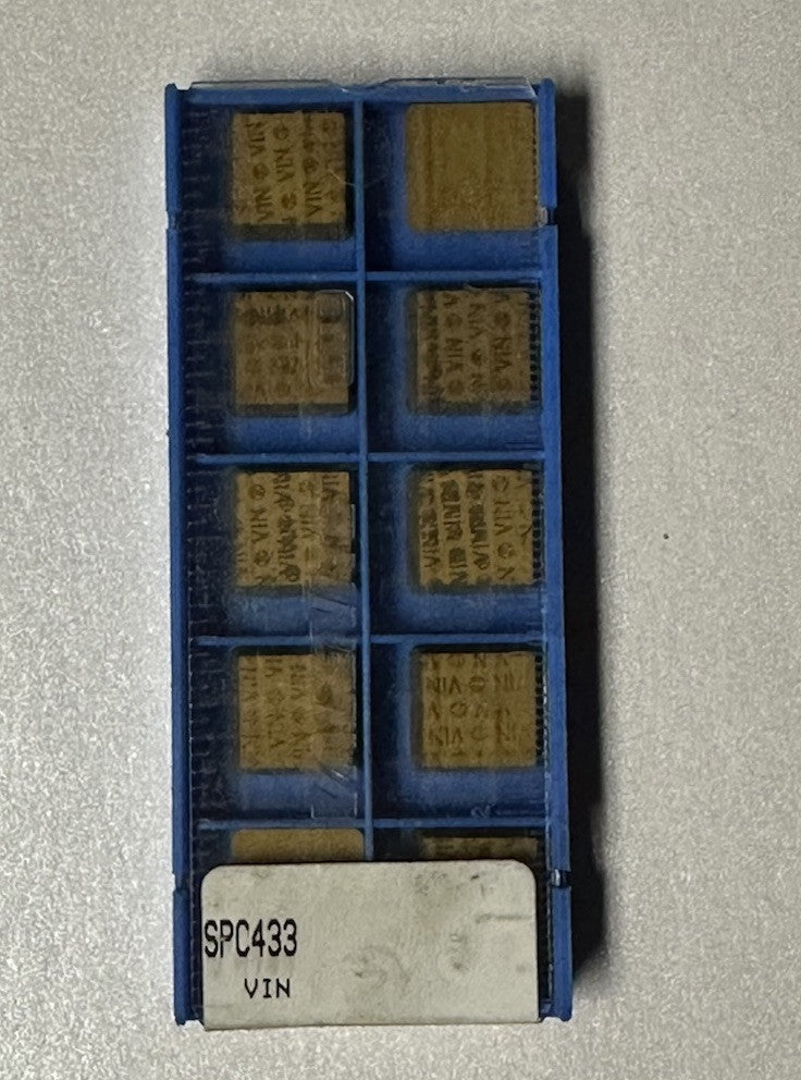 NEW SURPLUS 10PCS. VALENITE  SPC 433  GRADE: V1N  CARBIDE INSERTS