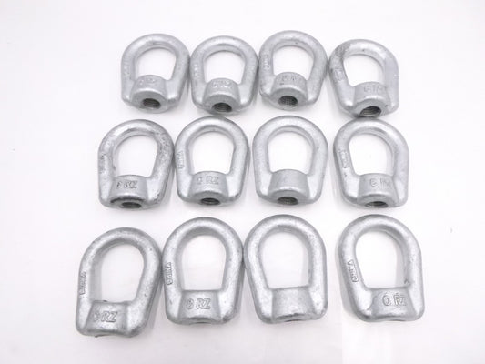 12 Pack 5/8" Lifting Eye Nuts Forged Galvanized Hook Ring Female Threaded