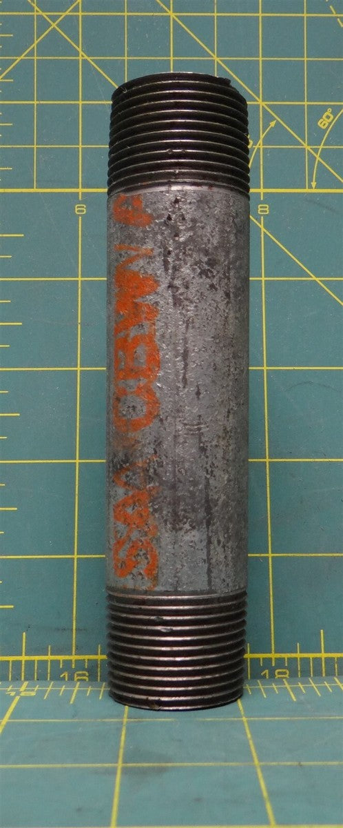 1" D x 1" D x 5-1/2" L Hot Dipped Galvanized Pipe Nipple, Fitting, Connector