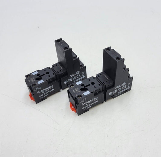2Pc Schneider Electric RXZE2S108M Relay Socket DIN Rail Mount DPDT 12 Amp 250AC