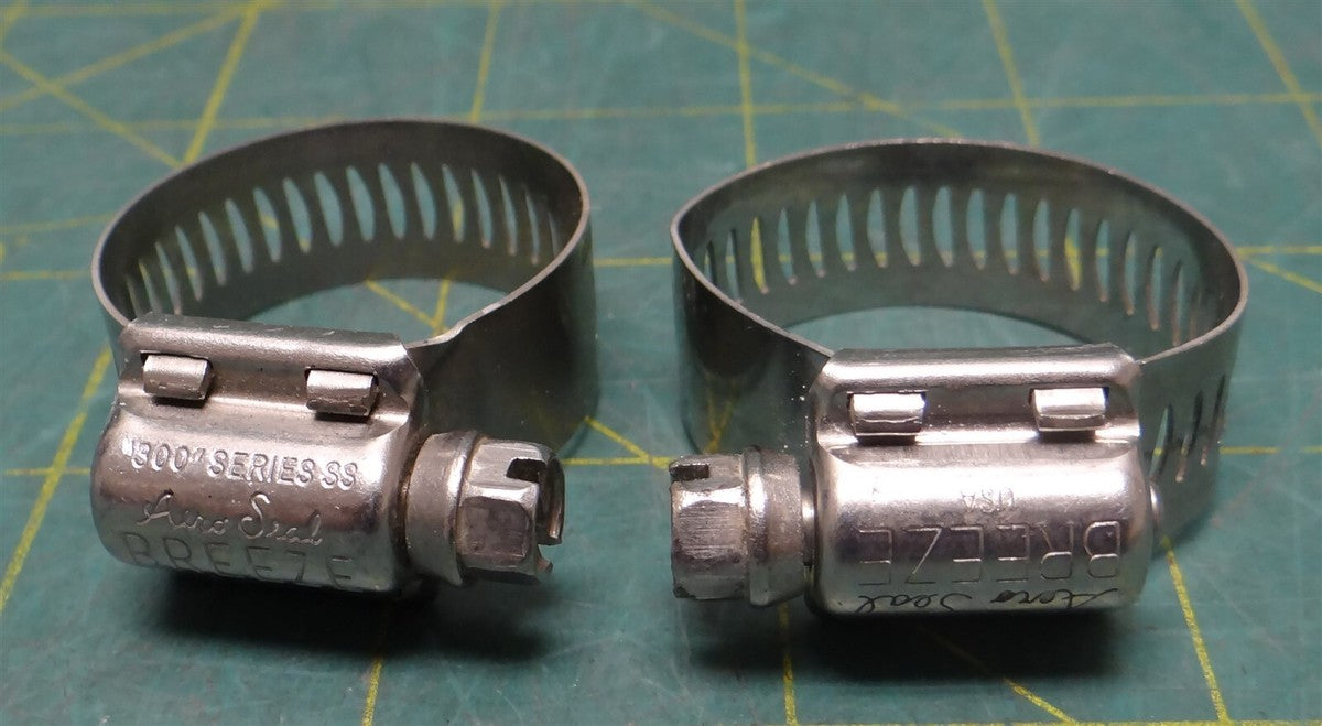 (Qty: 2) SAE #12 11/16-1-1/4" Stainless Steel Hose Clamp 17-32mm 1/2" Width