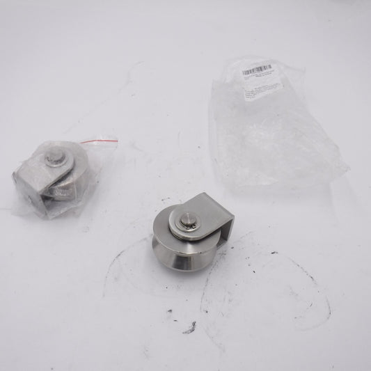 2 Pack 3" Stainless Steel Sliding Gate Wheels V-Groove Track Roller HD Pulley