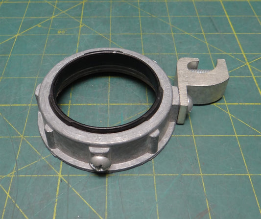 2-1/2" Zinc Die Cast Insulated Throat Grounding Bushing w/ C-Clamp Grounding Lug