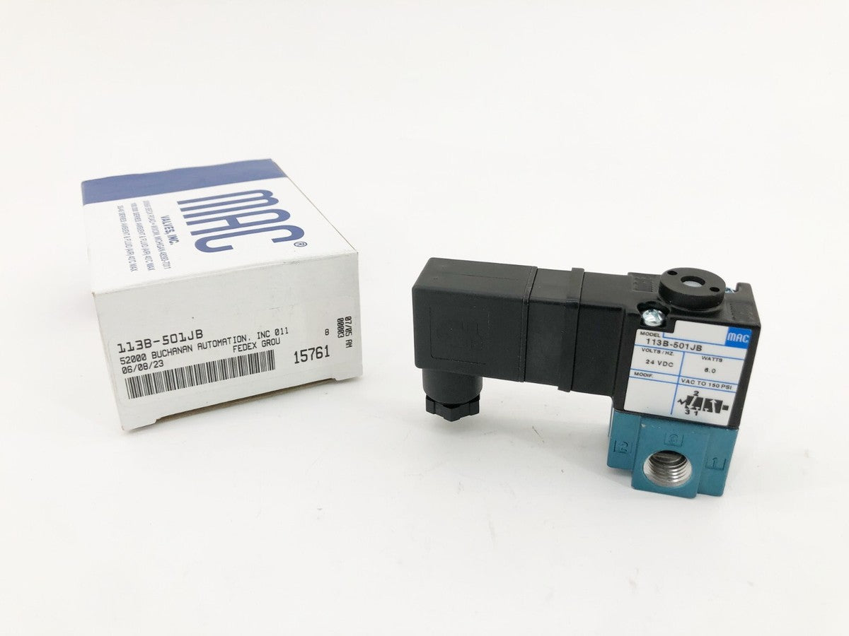 New MAC Valves 113B-501JB Solenoid Valve 3-Way 24VDC 6W 1/4" NPTF