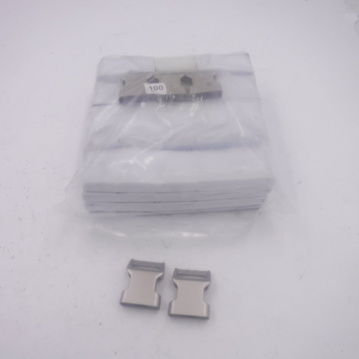 100 Pack FEMALE SIDE ONLY Metal Side Squeeze Release Buckle 1-3/8"W x 1-3/4" L