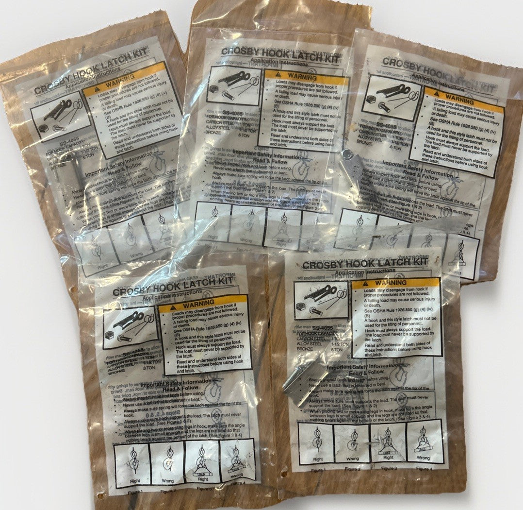 *QTY 5* Crosby SS-4055 Hook Latch Kit 1090045 1 Ton Carbon / 1-1/2 Ton Alloy. BA