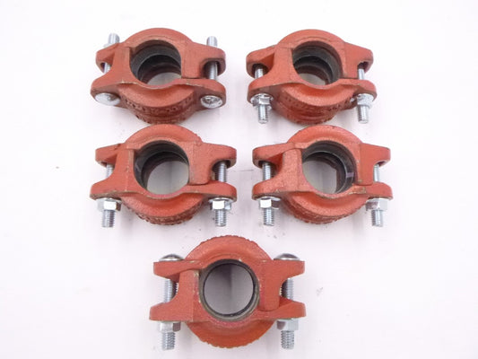 5 Pack Victaulic 1-1/4" FireLock 005H Rigid Couplings w/Gasket Purple Stripe