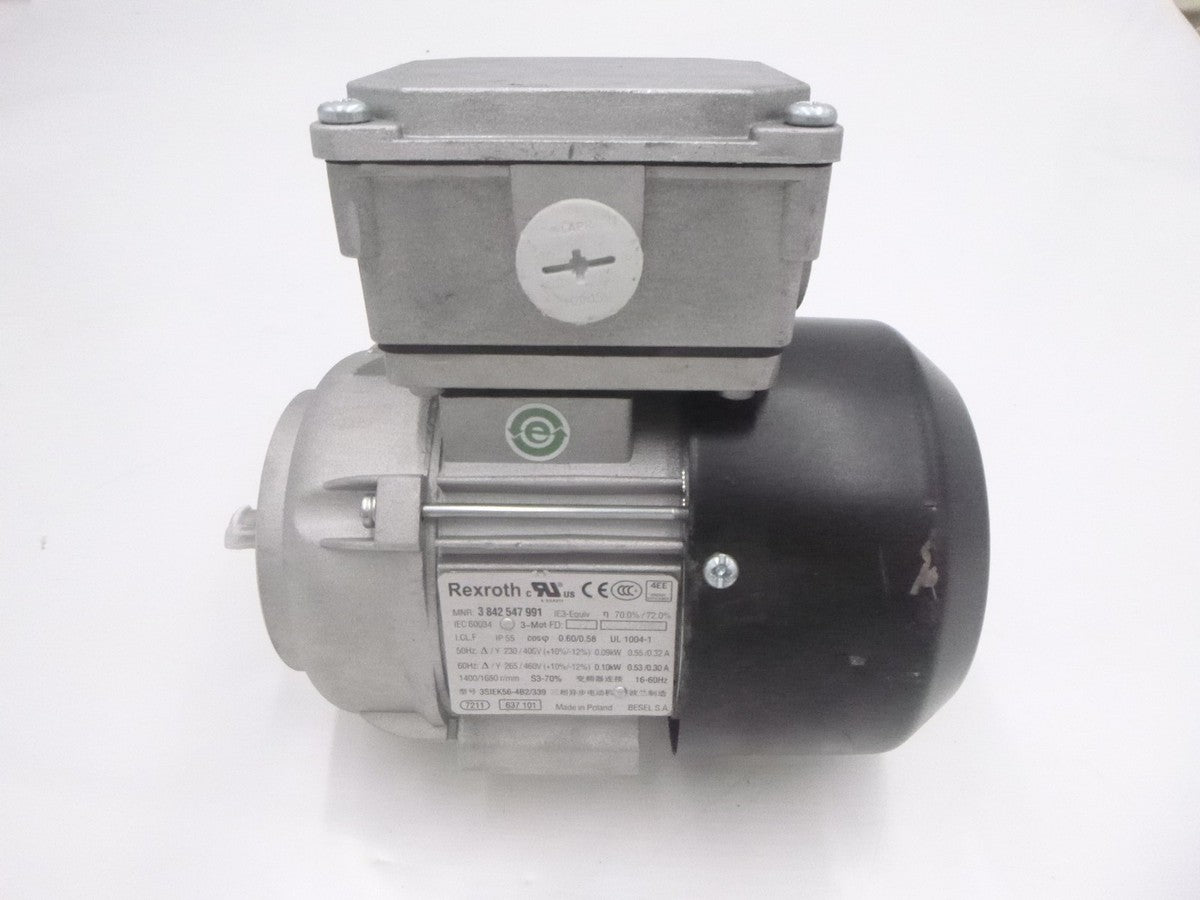 Rexroth 3-Phase Electric Motor 3842547991 50/60Hz 230/460V 0.10kW
