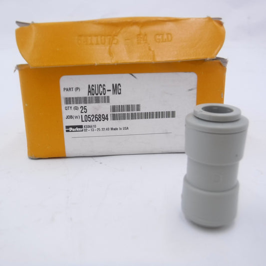 25 Pack Parker Hannifin 3/8" x 3/8" Push-to-Connect Union Fitting A6UC6-MG
