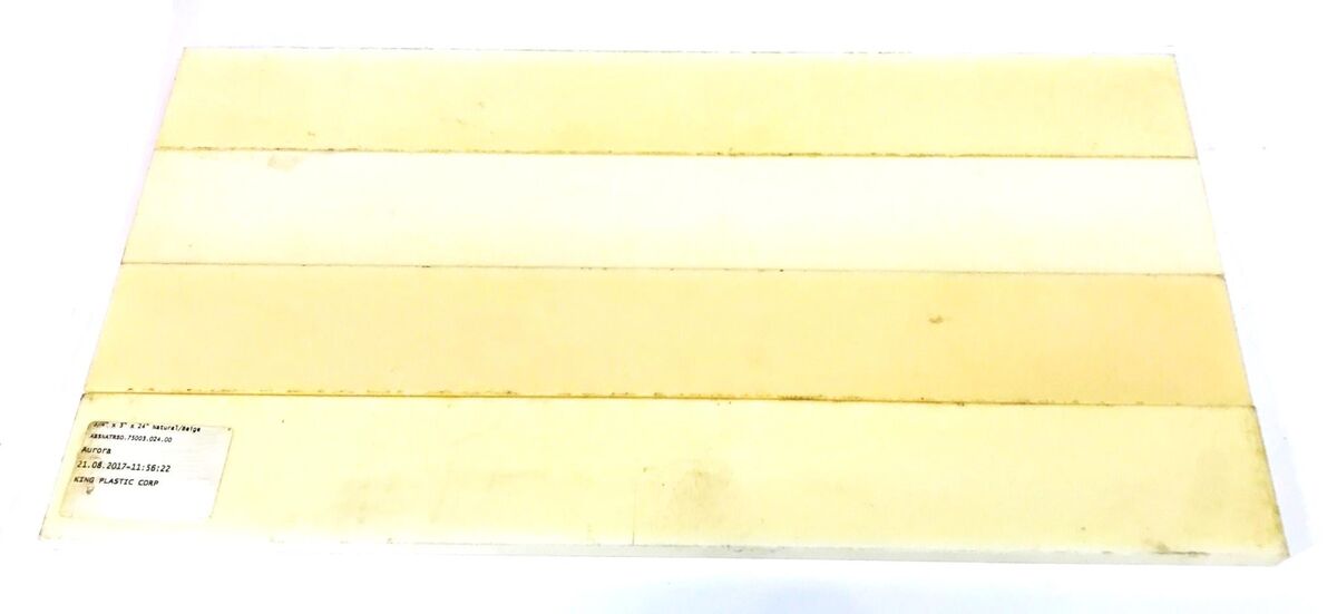 King Plastic Co. Beige 3/4 inch x 3 inch x 24 inch Plastic Strip [Lot of 4] NOS