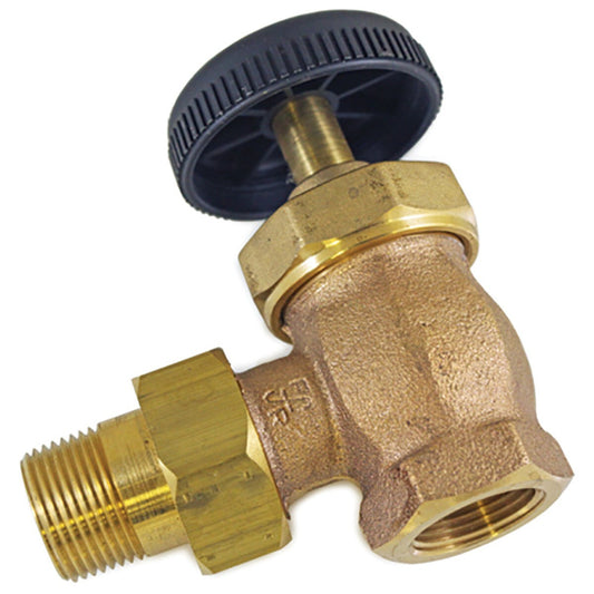 1/2" NPT Hoffman 405099 Brass Radiator Supply Angle Valve 150psi 400F