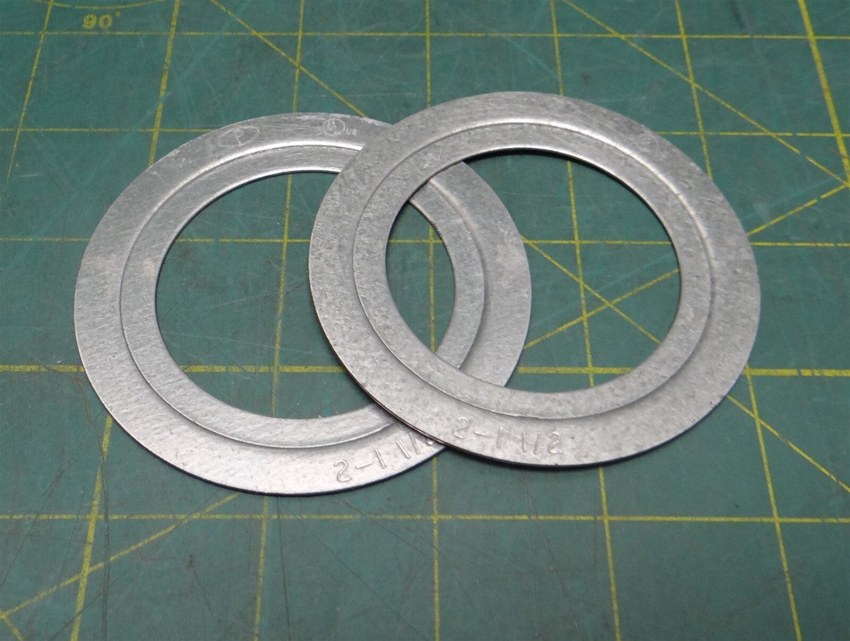 (Lot of 2) 2" to 1-1/2" Galvanized Steel Reducing Washer for Rigid IMC Conduit