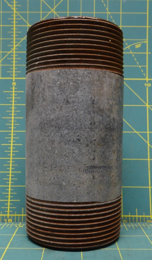 2-1/2" D x 2-1/2" D x 6" L Hot Dipped Galvanized Pipe Nipple, Fitting, Connector