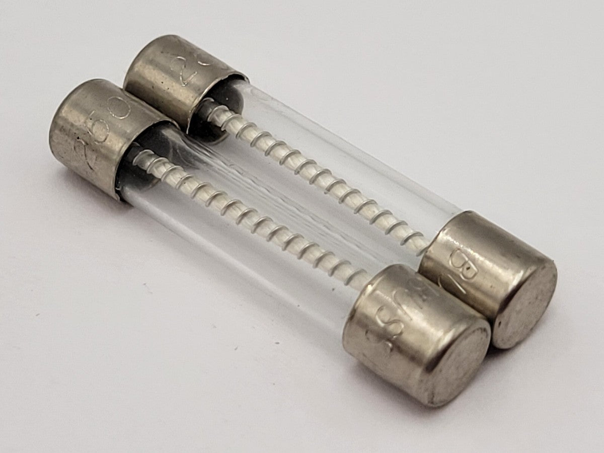 2PC Set Bussmann MDL-3 Slow Burning Time Delay Fuse Glass Tube 3 Amp 250 Volt