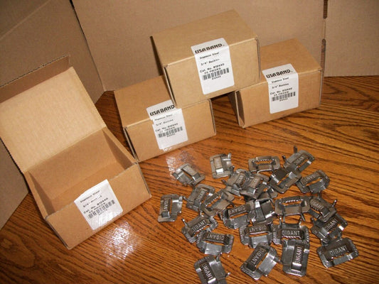 4 NEW BOXES 3/4 INCH   USABAND 201 STAINLESS STEEL BANDING STRAPPING BUCKLES