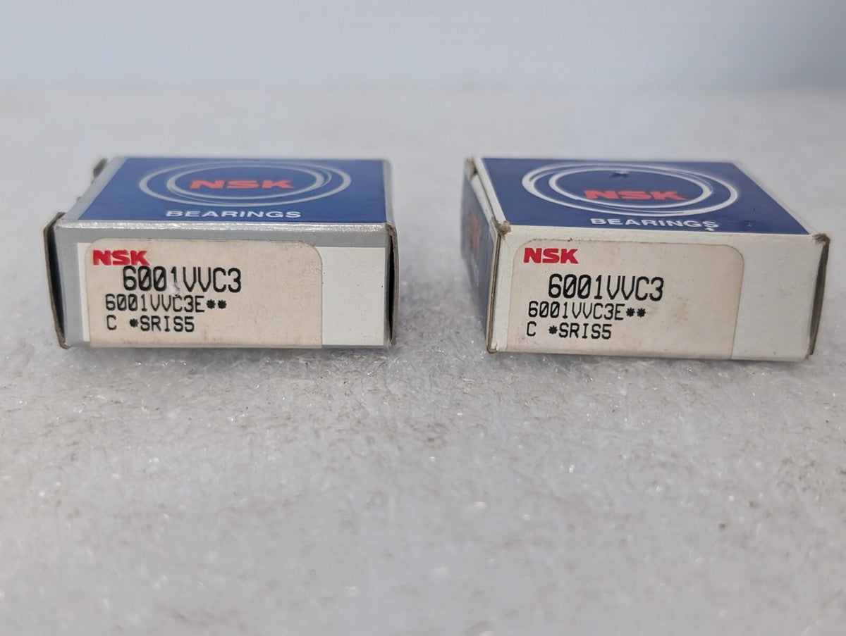 Lot of 3 NSK 6001VVC3 Radial/Deep Groove Ball Bearings & Returns