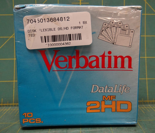 (10) Verbatim 2HD 3.5" Double Density Microdisks Disquettes 90mm 2 MB 86269