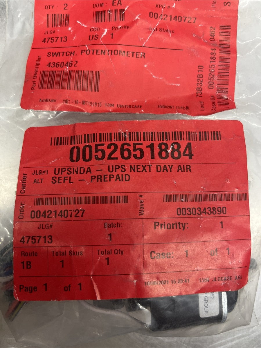 Genuine JLG 4360462, POTENTIOMETER, ROTATIONAL BOOM SPEED SWITCH