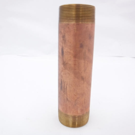 2" x 8" Male NPT Red Brass Pipe Nipple Fitting