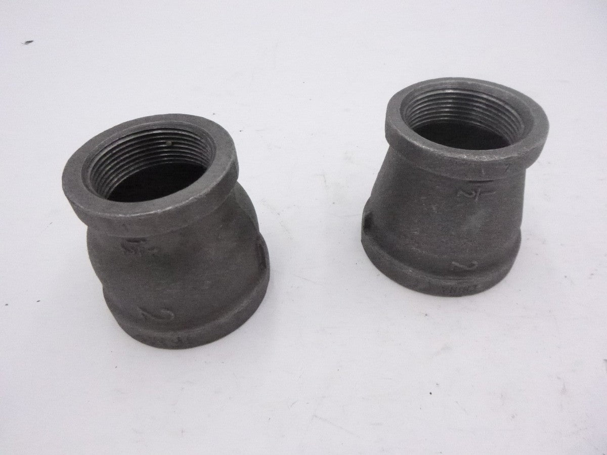 2 Pack Smith Cooper 2" x 1-1/2" NPT Threaded Reducing Coupling Iron Pipe Fitting