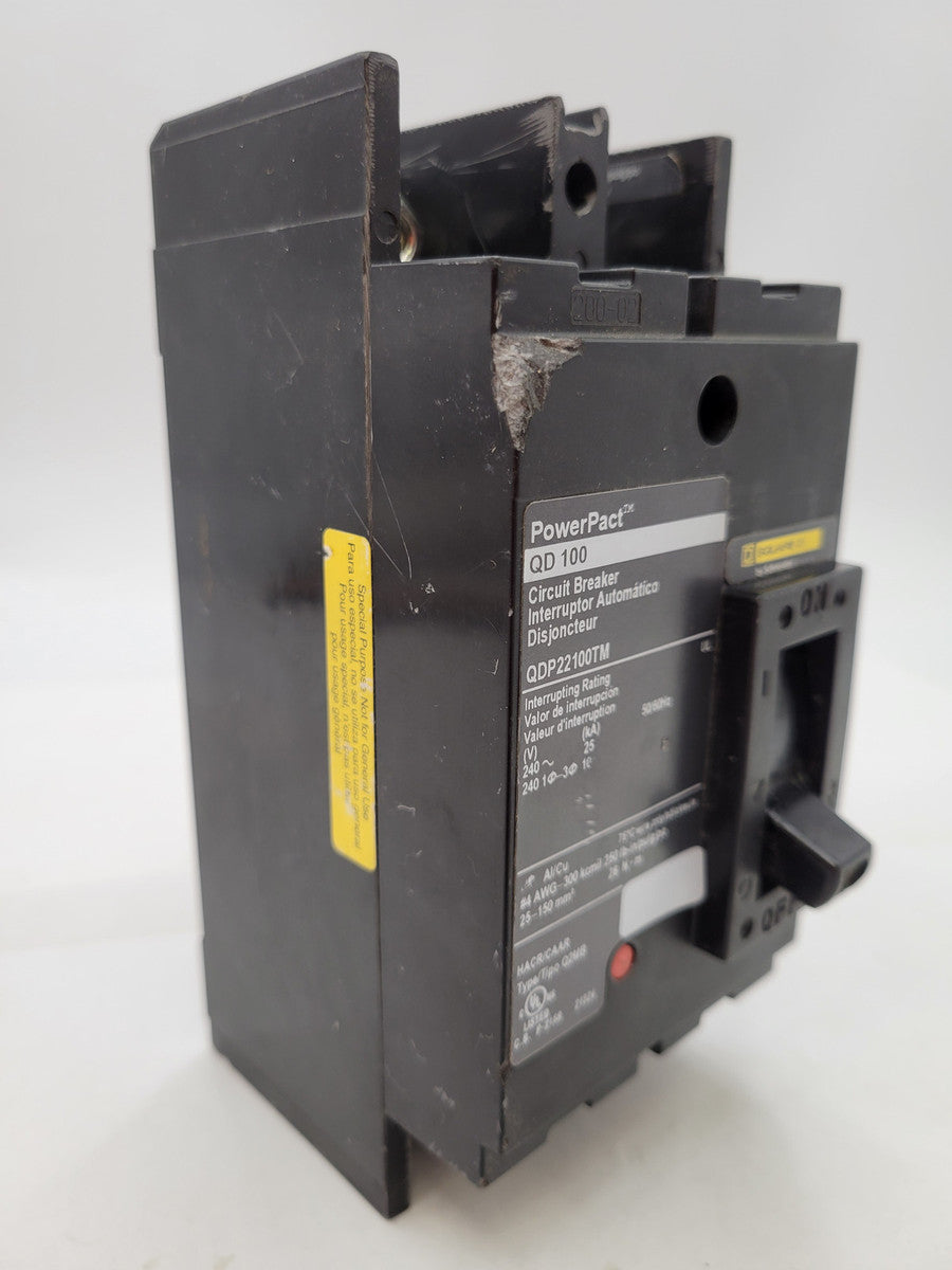 Square D QDP22100TM Circuit Breaker 100A 2P 240V PowerPact QD
