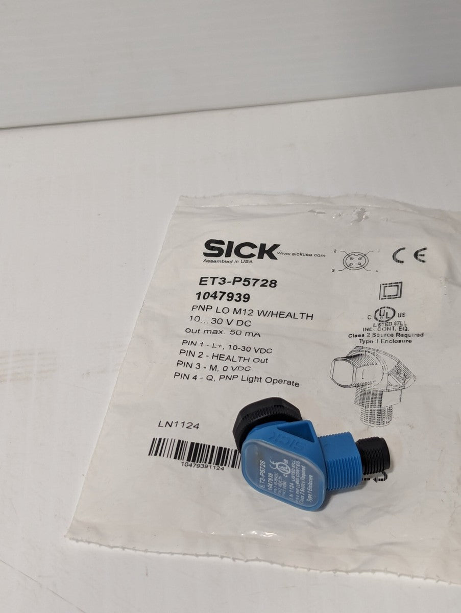 Sick ET3-P5728 Photoelectric Sensor 1047939, 10-30VDC