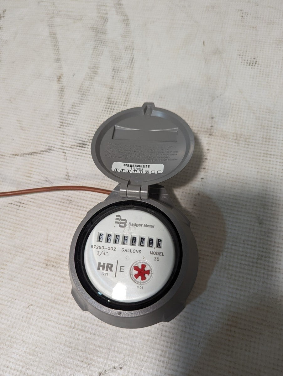 Badger Model 35 HR-E Water Meter in Gallons, 3/4x3/4 M35 HR/E - Free Ship+Return