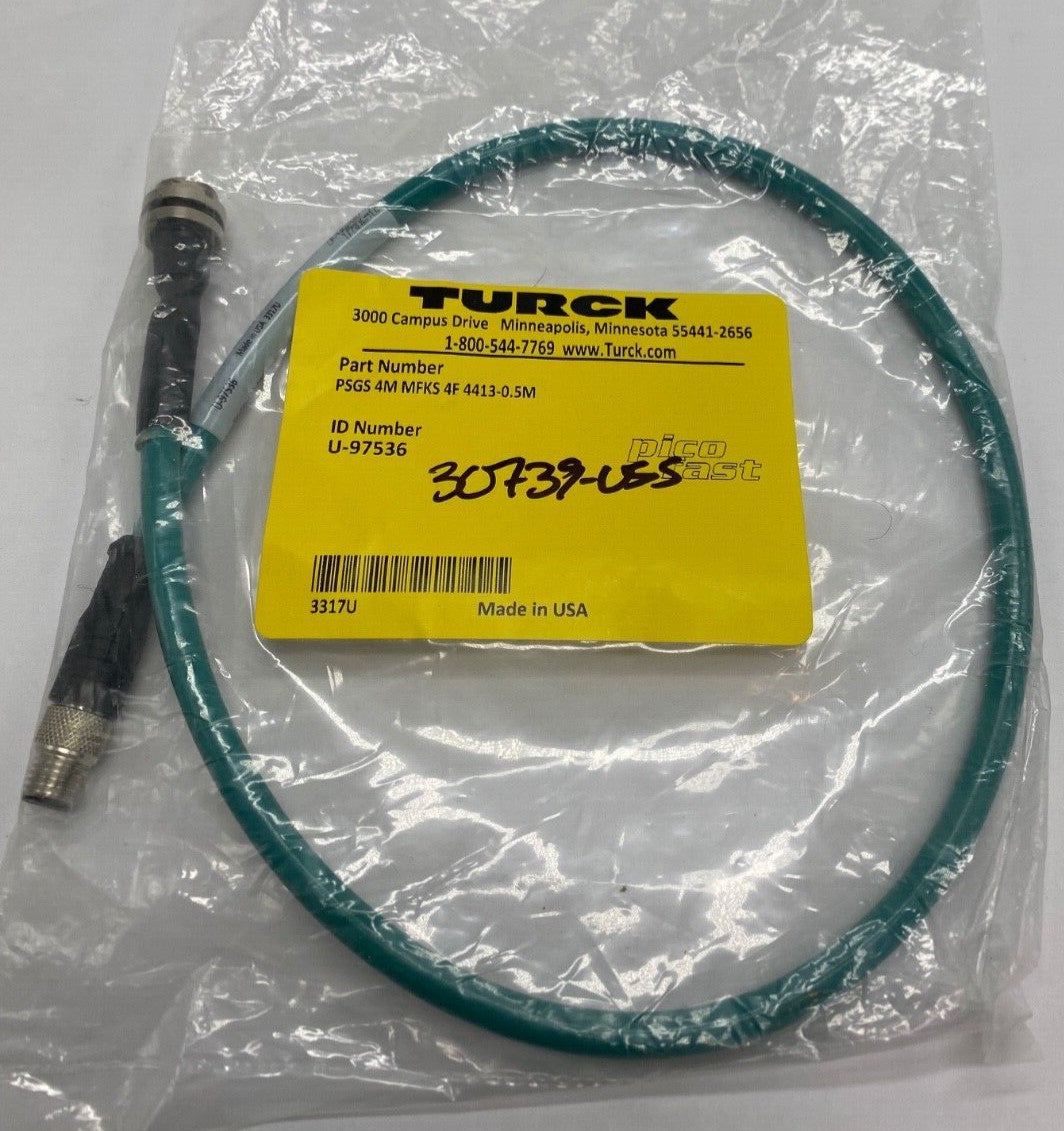 Turck cable PSGS 4M MFKS 4F 4413-0.5M, ID U-97536 ethernet cord set extension M8