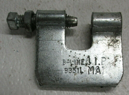 (QTY 5) B-Line B351L-1/2 Beam Clamp w/ Lock Nut 1/2"-13 Type C Strut Fitting