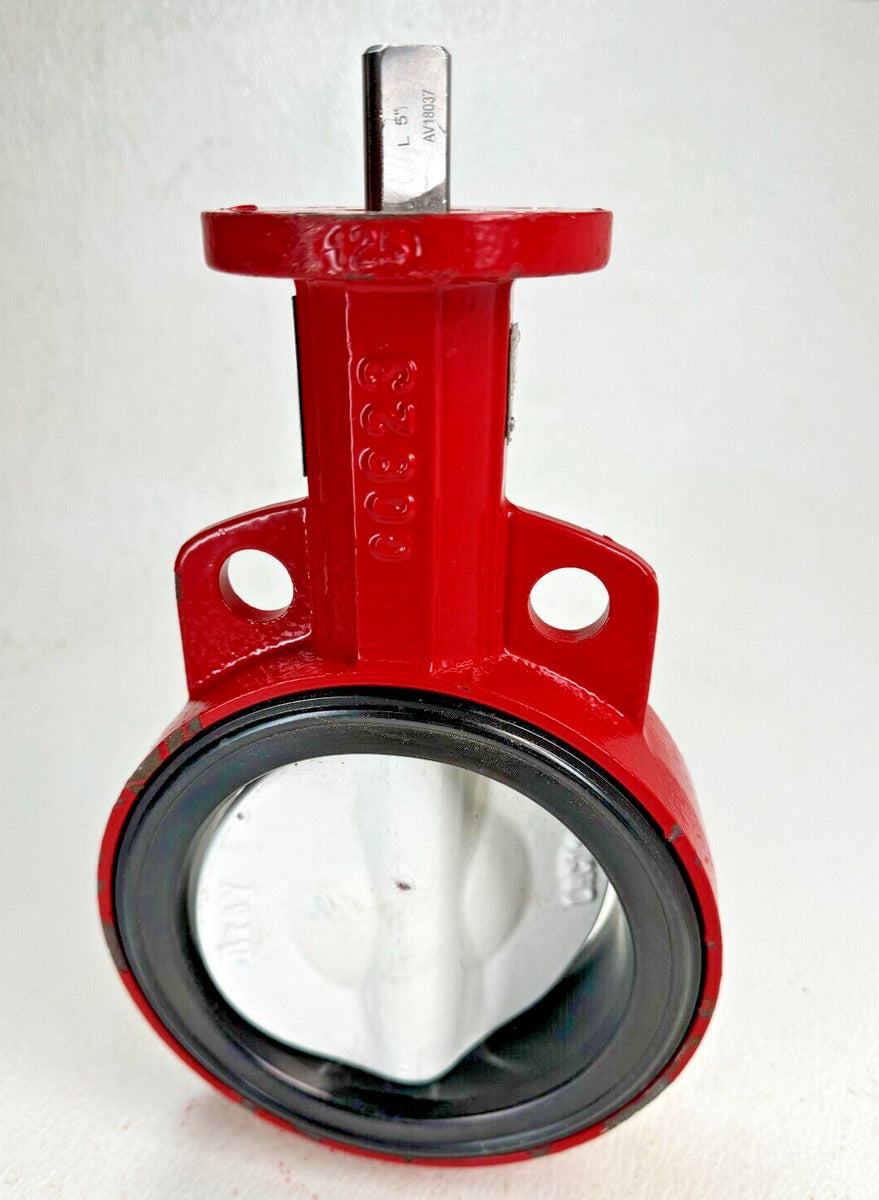 BRAY Series 30 Butterfly Valve 5" 250-CWP Wafer Style Nylon Disc, EPDM Seat