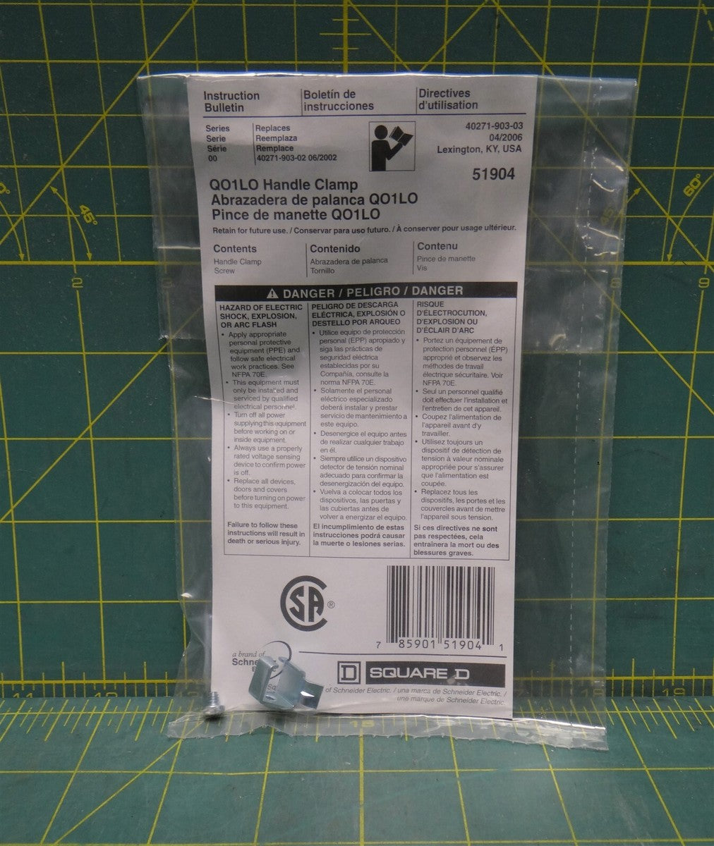 Square D QO1LO Handle Clamp 51904, Mini Circuit Breaker Accessory 