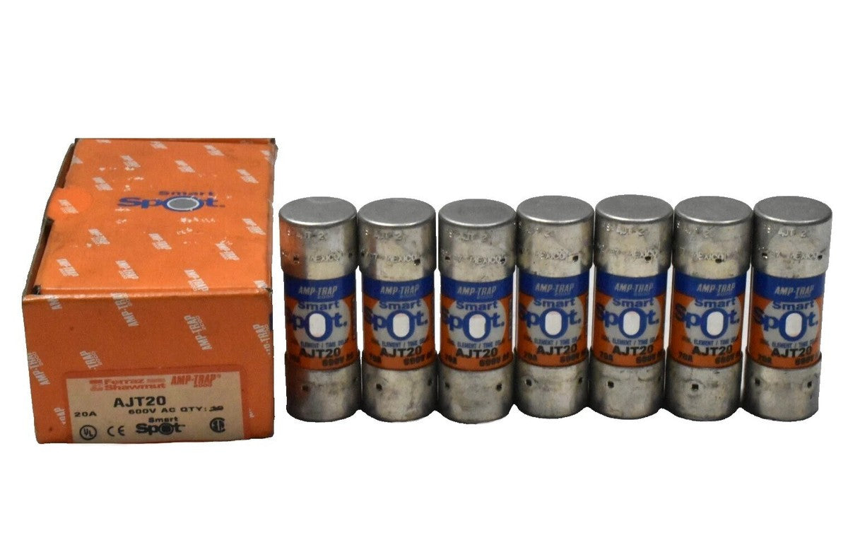 [Lot of 7] Ferraz Shawmut AJT20 Class J Smart Spot Fuse 20A, 600VAC