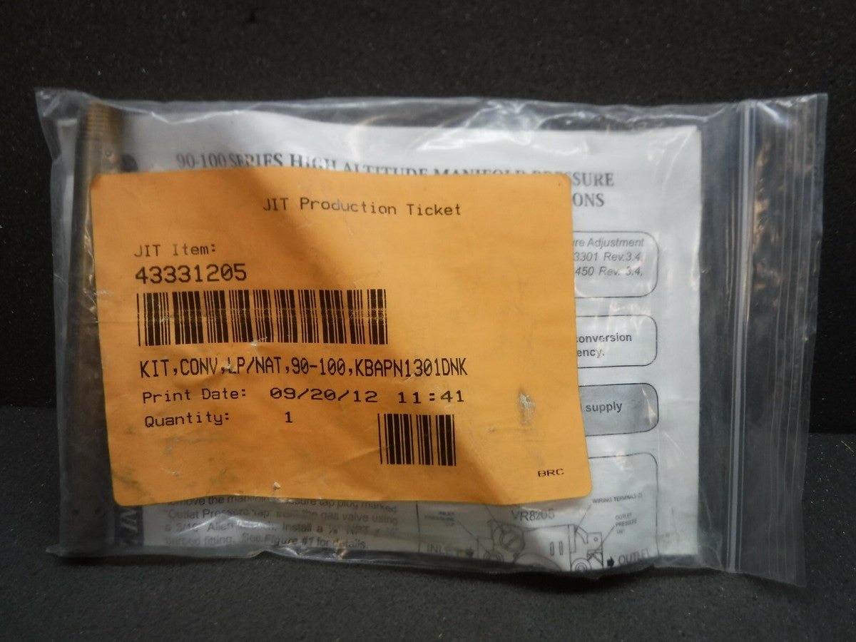 Jit, 43331205, 90-100 Series High Altitude Manifold Pressure Adjustment & LP