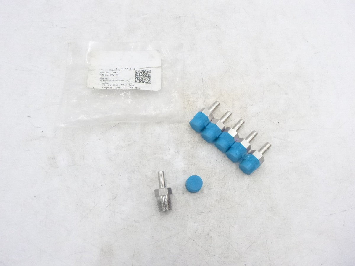 6 Pack Swagelok SS-4-TA-1-4 Male Tube Adapter Fitting 1/4" Tube OD x 9/16"