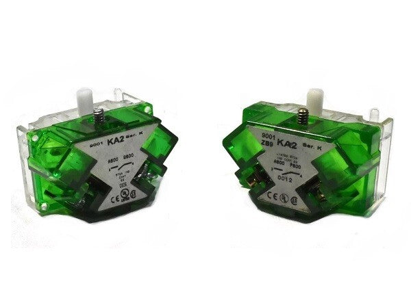 [Lot of 2] Square D 9001 KA2 Series K Contact Block Green