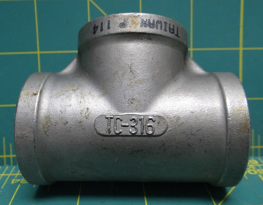 1" Tee - NPT Threaded 150# Cast 316 Stainless Steel Pipe Fitting