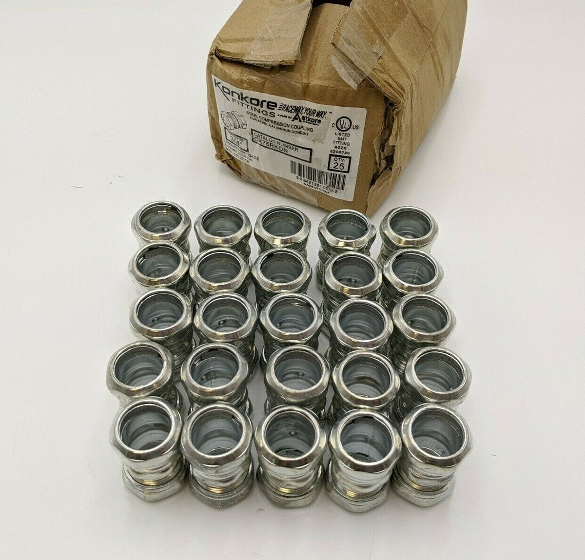 25PC Konkore CK75RKON Steel Compression Coupling 3/4" Rigid EMT Concrete Tight