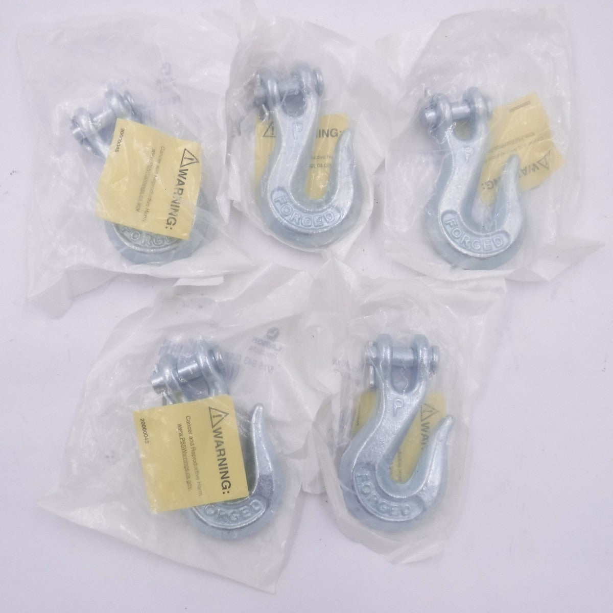 5 Pack Lawson 1424847 Grade 43 Clevis Grab Hook 5/16" 3,900 lb WLL