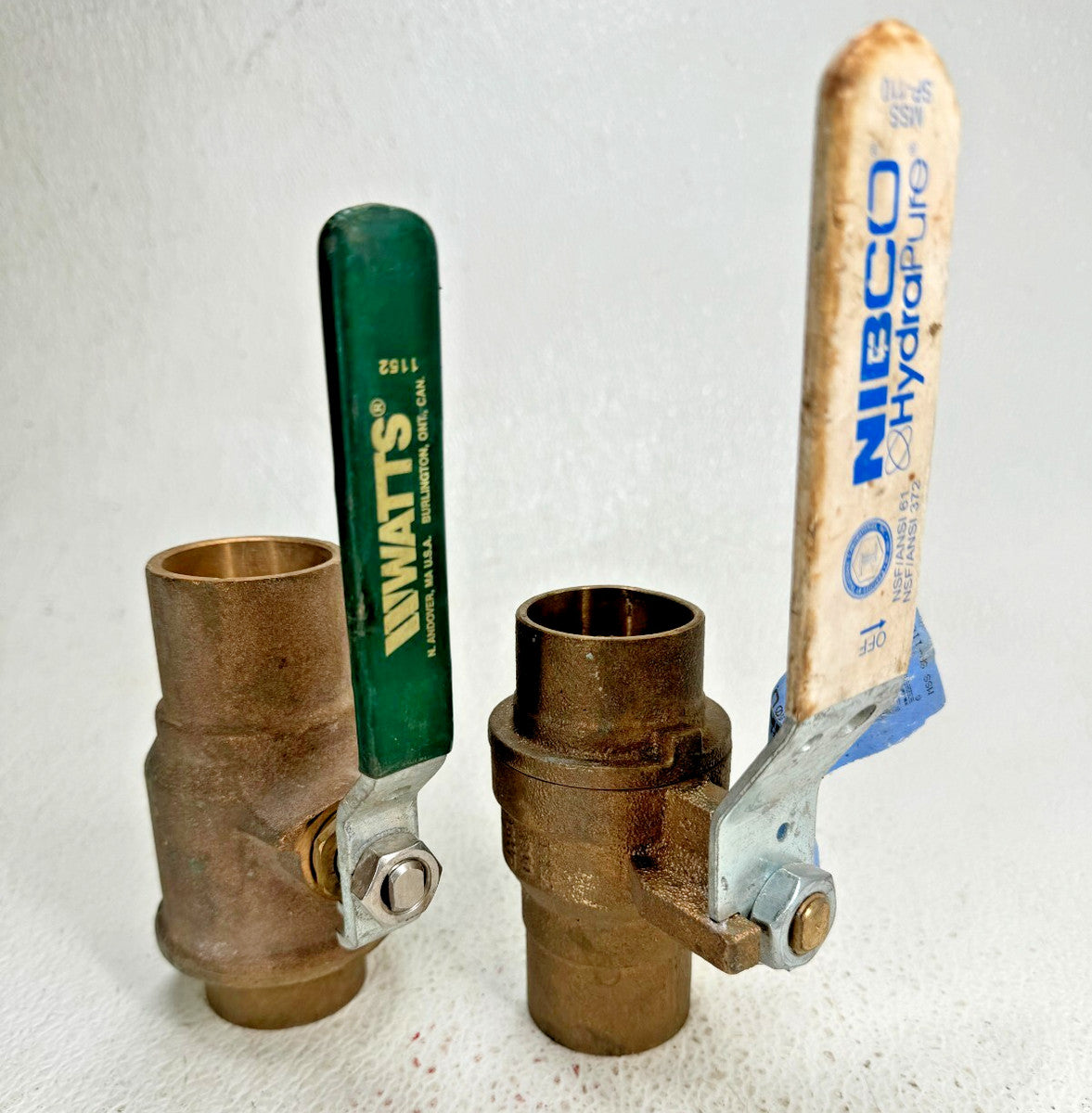(LOT of 2) WATTS, NIBCO 1-1/2" CTS Solder Joint (Sweat) Ball Valve, 600-WOG