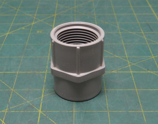 1" Royal Female PVC Smooth to Threaded Rigid Adapter, SCH 40 2" Length 1.75" Dia