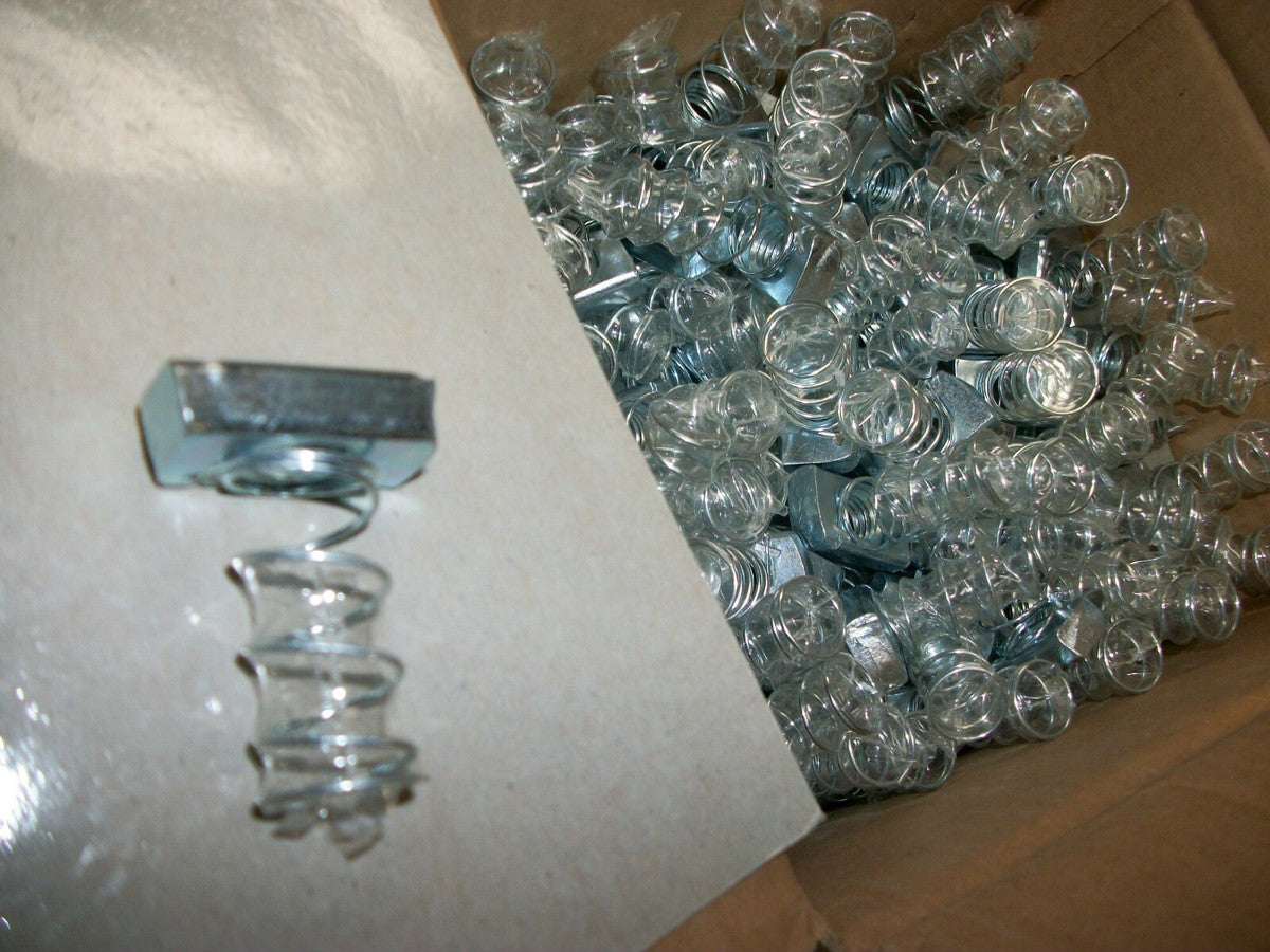 NEW CASE OF 100 ½" x ⅜"  Strut Nut Galvanized Steel Regular Spring EMPIRE