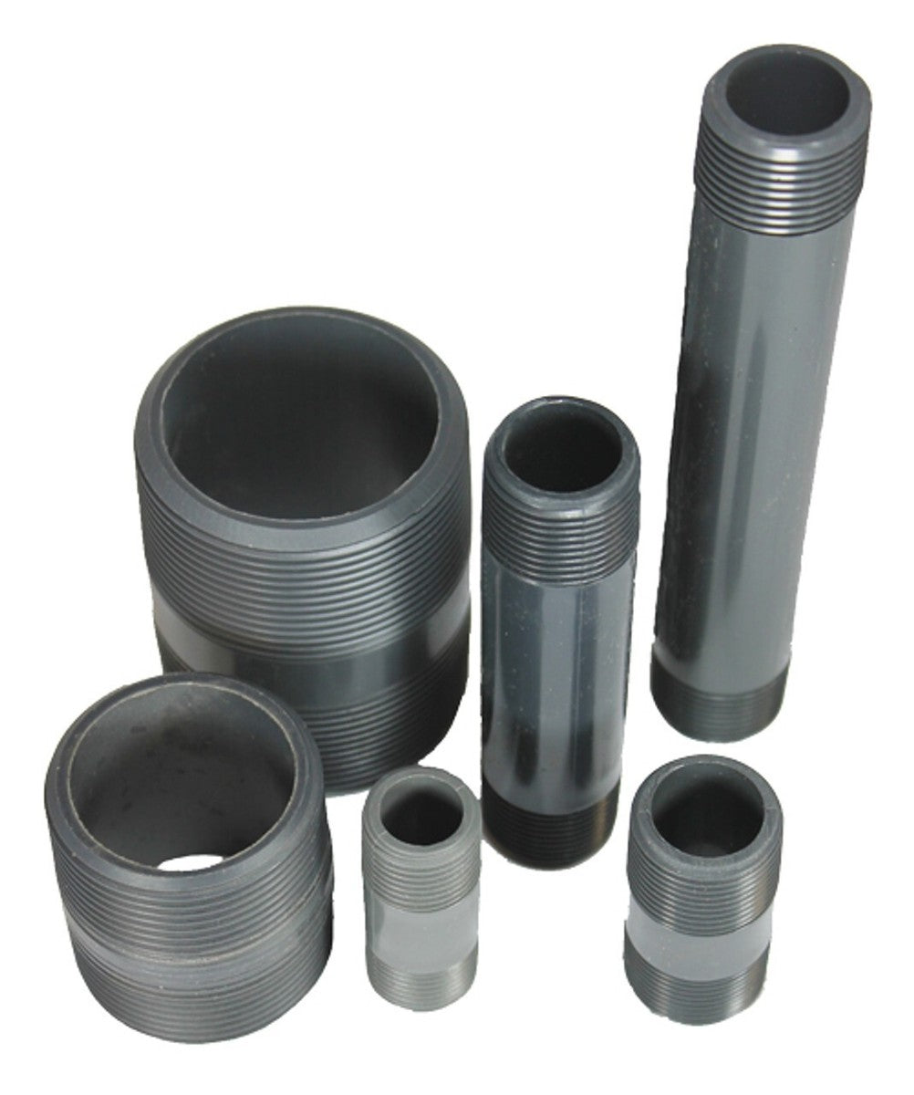 PIPE NIPPLE 2" Schedule 80 x 8" Long Thread Both End A106B Seamless, Black
