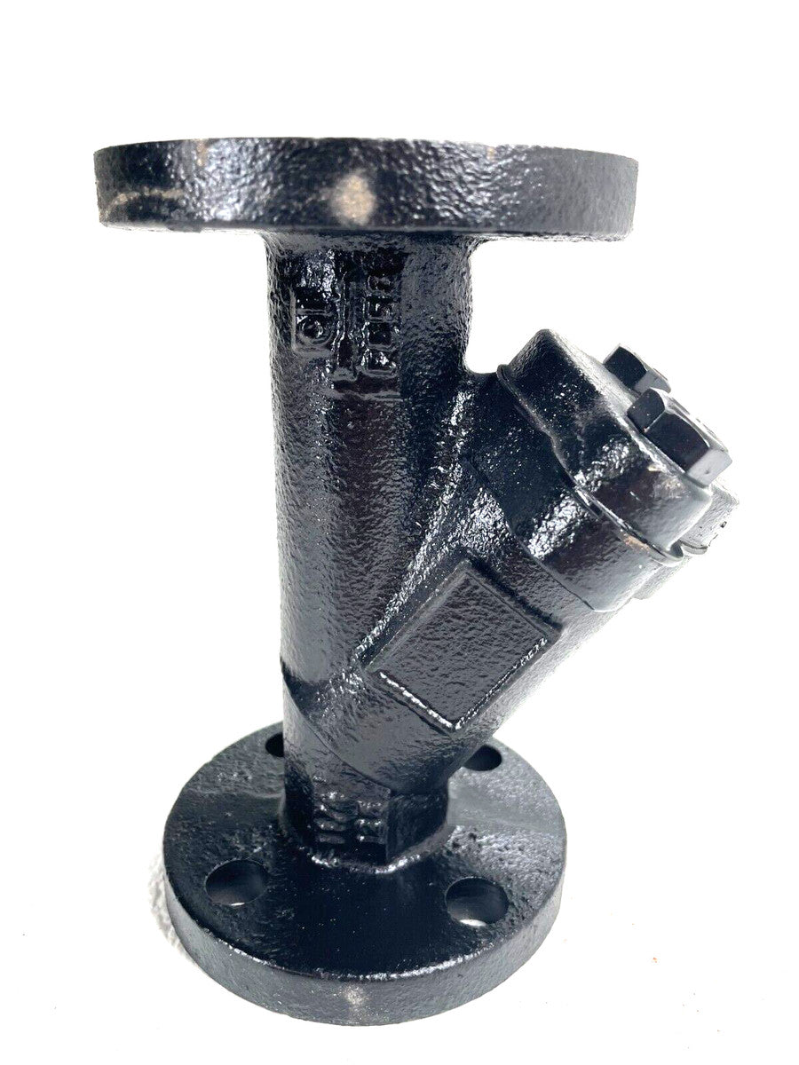 Y-Strainer 1-1/4" Class 125 Cast Iron Flanged End w/ 1/2" Blow-Off, 1/16" Perf.