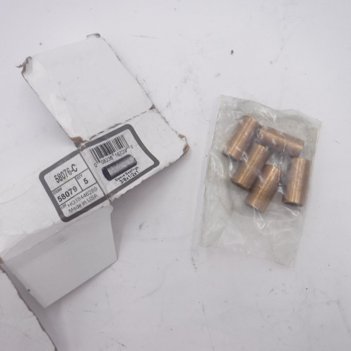 5 Pack Hillman 3/8" x 1/2" x 1" Bronze Bearings 58079