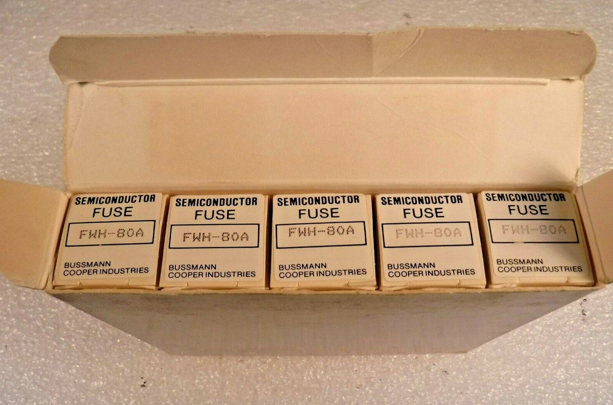 Bussmann Cooper FWH-80A Semiconductor Fuse (Lot of 5) "NEW"